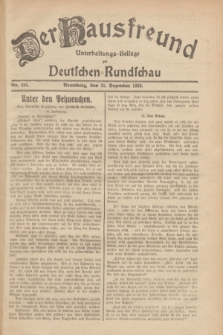 Der Hausfreund : Unterhaltungs-Beilage zur Deutschen Rundschau. 1929, Nr. 294 (31 Dezember)