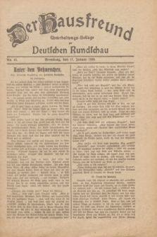 Der Hausfreund : Unterhaltungs-Beilage zur Deutschen Rundschau. 1930, Nr. 13 (17 Januar)