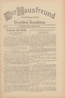 Der Hausfreund : Unterhaltungs-Beilage zur Deutschen Rundschau. 1930, Nr. 32 (8 Februar)