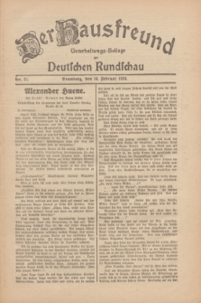 Der Hausfreund : Unterhaltungs-Beilage zur Deutschen Rundschau. 1930, Nr. 37 (14 Februar)