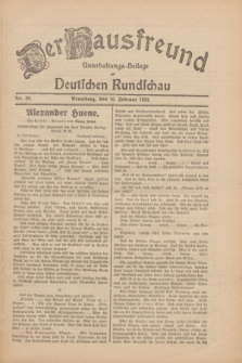 Der Hausfreund : Unterhaltungs-Beilage zur Deutschen Rundschau. 1930, Nr. 39 (16 Februar)