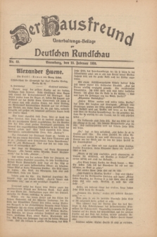 Der Hausfreund : Unterhaltungs-Beilage zur Deutschen Rundschau. 1930, Nr. 40 (18 Februar)