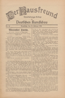 Der Hausfreund : Unterhaltungs-Beilage zur Deutschen Rundschau. 1930, Nr. 45 (23 Februar)