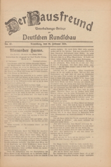 Der Hausfreund : Unterhaltungs-Beilage zur Deutschen Rundschau. 1930, Nr. 47 (26 Februar)