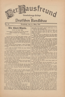 Der Hausfreund : Unterhaltungs-Beilage zur Deutschen Rundschau. 1930, Nr. 62 (15 März)