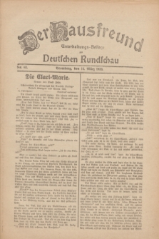 Der Hausfreund : Unterhaltungs-Beilage zur Deutschen Rundschau. 1930, Nr. 63 (16 März)