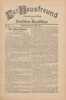 Der Hausfreund : Unterhaltungs-Beilage zur Deutschen Rundschau. 1930, Nr. 64 (18 März)