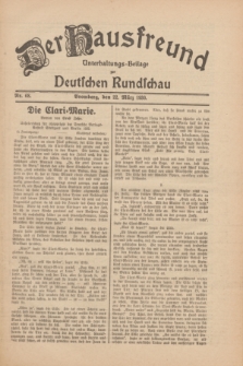 Der Hausfreund : Unterhaltungs-Beilage zur Deutschen Rundschau. 1930, Nr. 68 (22 März)