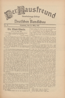 Der Hausfreund : Unterhaltungs-Beilage zur Deutschen Rundschau. 1930, Nr. 73 (28 März)