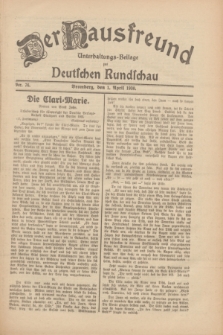 Der Hausfreund : Unterhaltungs-Beilage zur Deutschen Rundschau. 1930, Nr. 76 (1 April)