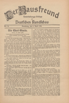 Der Hausfreund : Unterhaltungs-Beilage zur Deutschen Rundschau. 1930, Nr. 78 (3 April)