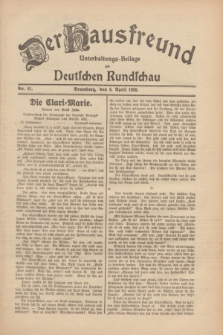 Der Hausfreund : Unterhaltungs-Beilage zur Deutschen Rundschau. 1930, Nr. 81 (6 April)