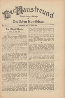 Der Hausfreund : Unterhaltungs-Beilage zur Deutschen Rundschau. 1930, Nr. 82 (8 April)