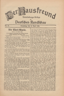 Der Hausfreund : Unterhaltungs-Beilage zur Deutschen Rundschau. 1930, Nr. 84 (10 April)