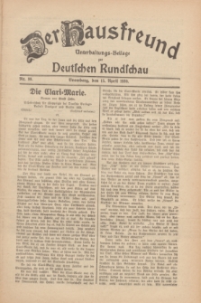 Der Hausfreund : Unterhaltungs-Beilage zur Deutschen Rundschau. 1930, Nr. 88 (15 April)