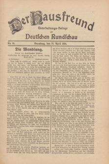 Der Hausfreund : Unterhaltungs-Beilage zur Deutschen Rundschau. 1930, Nr. 95 (25 April)