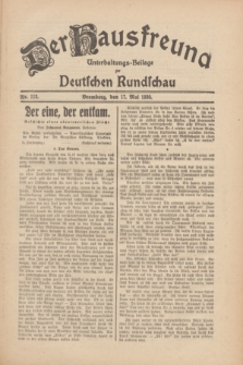 Der Hausfreund : Unterhaltungs-Beilage zur Deutschen Rundschau. 1930, Nr. 113 (17 Mai)