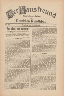 Der Hausfreund : Unterhaltungs-Beilage zur Deutschen Rundschau. 1930, Nr. 115 (20 Mai)