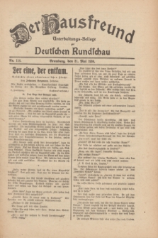 Der Hausfreund : Unterhaltungs-Beilage zur Deutschen Rundschau. 1930, Nr. 116 (21 Mai)
