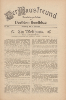 Der Hausfreund : Unterhaltungs-Beilage zur Deutschen Rundschau. 1930, Nr. 128 (5 Juni)