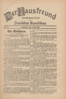 Der Hausfreund : Unterhaltungs-Beilage zur Deutschen Rundschau. 1930, Nr. 153 (6 Juli)
