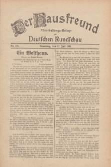 Der Hausfreund : Unterhaltungs-Beilage zur Deutschen Rundschau. 1930, Nr. 162 (17 Juli)