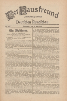 Der Hausfreund : Unterhaltungs-Beilage zur Deutschen Rundschau. 1930, Nr. 163 (18 Juli)