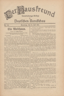 Der Hausfreund : Unterhaltungs-Beilage zur Deutschen Rundschau. 1930, Nr. 166 (22 Juli)