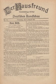 Der Hausfreund : Unterhaltungs-Beilage zur Deutschen Rundschau. 1930, Nr. 183 (10 August)