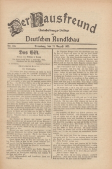 Der Hausfreund : Unterhaltungs-Beilage zur Deutschen Rundschau. 1930, Nr. 184 (12 August)