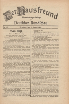 Der Hausfreund : Unterhaltungs-Beilage zur Deutschen Rundschau. 1930, Nr. 185 (13 August)