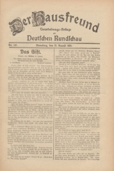 Der Hausfreund : Unterhaltungs-Beilage zur Deutschen Rundschau. 1930, Nr. 187 (15 August)
