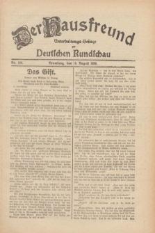 Der Hausfreund : Unterhaltungs-Beilage zur Deutschen Rundschau. 1930, Nr. 189 (19 August)
