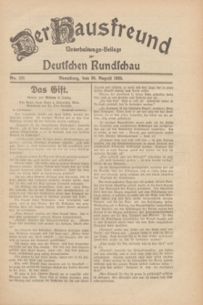 Der Hausfreund : Unterhaltungs-Beilage zur Deutschen Rundschau. 1930, Nr. 190 (20 August)