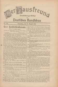 Der Hausfreund : Unterhaltungs-Beilage zur Deutschen Rundschau. 1930, Nr. 200 (31 August)