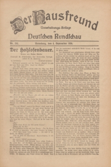 Der Hausfreund : Unterhaltungs-Beilage zur Deutschen Rundschau. 1930, Nr. 203 (4 September)
