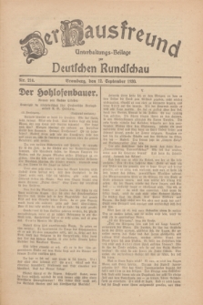 Der Hausfreund : Unterhaltungs-Beilage zur Deutschen Rundschau. 1930, Nr. 210 (12 September)