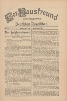 Der Hausfreund : Unterhaltungs-Beilage zur Deutschen Rundschau. 1930, Nr. 223 (27 September)