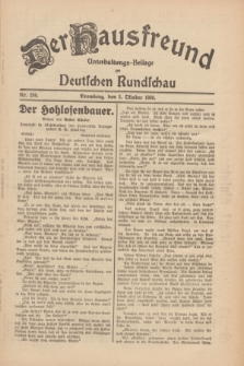 Der Hausfreund : Unterhaltungs-Beilage zur Deutschen Rundschau. 1930, Nr. 230 (5 Oktober)