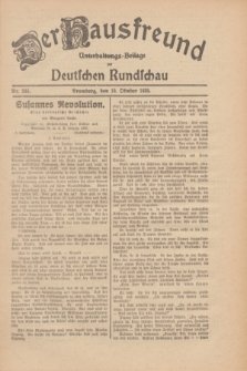 Der Hausfreund : Unterhaltungs-Beilage zur Deutschen Rundschau. 1930, Nr. 234 (10 Oktober)
