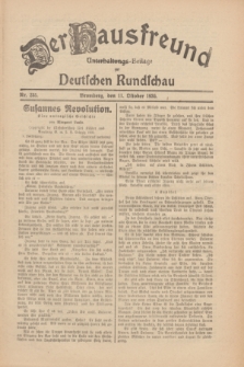 Der Hausfreund : Unterhaltungs-Beilage zur Deutschen Rundschau. 1930, Nr. 235 (11 Oktober)
