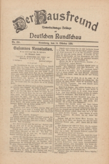Der Hausfreund : Unterhaltungs-Beilage zur Deutschen Rundschau. 1930, Nr. 239 (16 Oktober)
