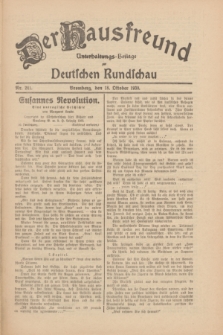 Der Hausfreund : Unterhaltungs-Beilage zur Deutschen Rundschau. 1930, Nr. 241 (18 Oktober)