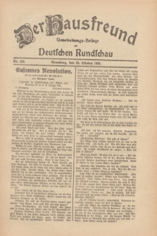 Der Hausfreund : Unterhaltungs-Beilage zur Deutschen Rundschau. 1930, Nr. 250 (29 Oktober)