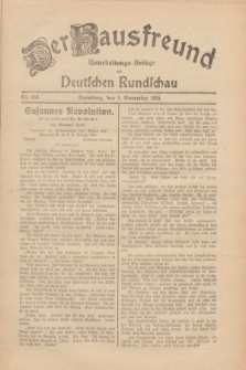 Der Hausfreund : Unterhaltungs-Beilage zur Deutschen Rundschau. 1930, Nr. 253 (1 November)