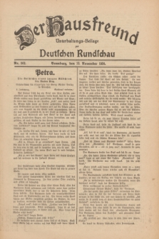 Der Hausfreund : Unterhaltungs-Beilage zur Deutschen Rundschau. 1930, Nr. 262 (13 November)