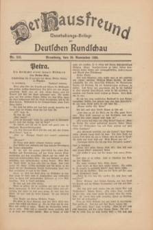 Der Hausfreund : Unterhaltungs-Beilage zur Deutschen Rundschau. 1930, Nr. 268 (20 November)