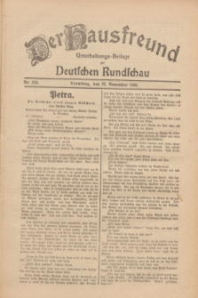 Der Hausfreund : Unterhaltungs-Beilage zur Deutschen Rundschau. 1930, Nr. 270 (22 November)