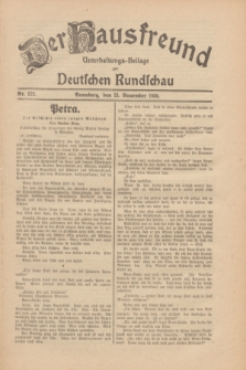 Der Hausfreund : Unterhaltungs-Beilage zur Deutschen Rundschau. 1930, Nr. 272 (25 November)