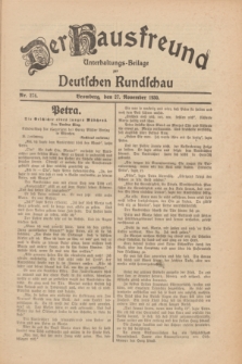 Der Hausfreund : Unterhaltungs-Beilage zur Deutschen Rundschau. 1930, Nr. 274 (27 November)